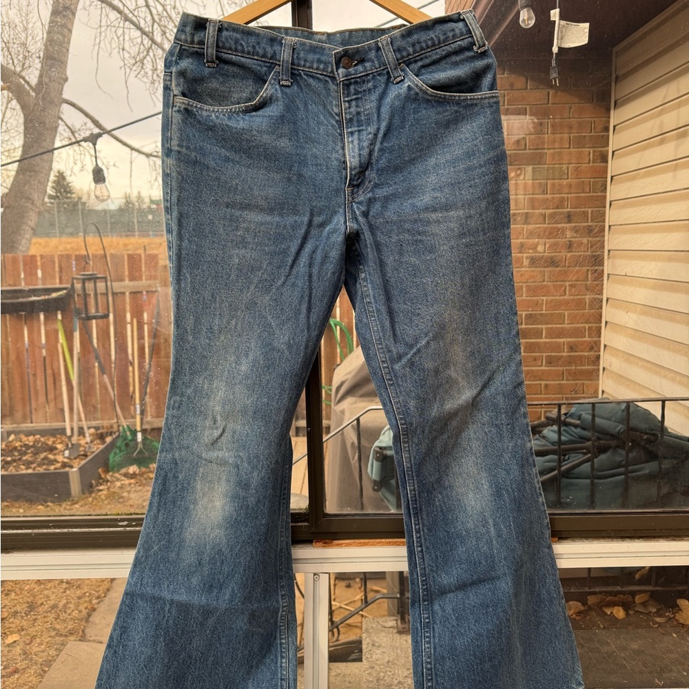 VINTAGE Orange Tab Levi's Bell Bottom Denim Jeans